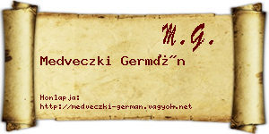 Medveczki Germán névjegykártya